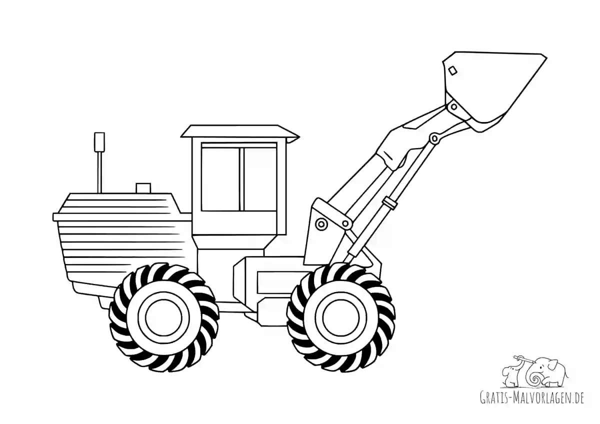 Einfacher Bagger Ausmalbild &amp; Malvorlage (Baustelle)