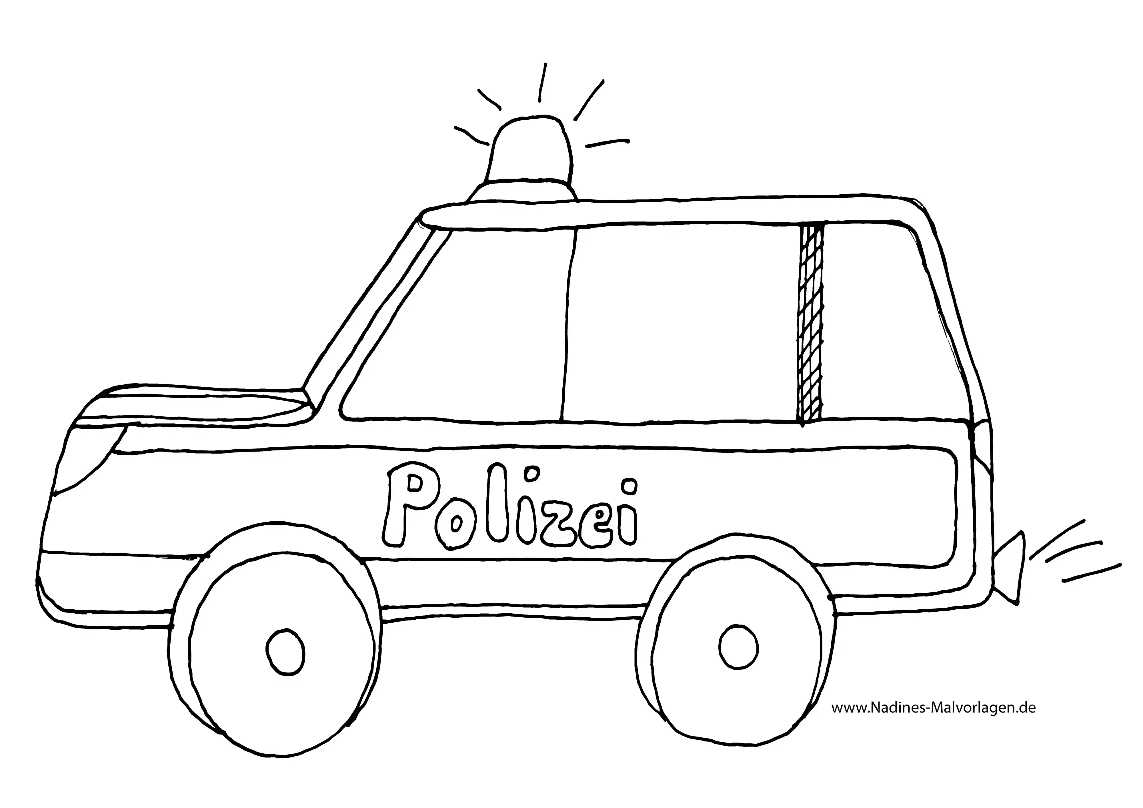 Ausmalbild Polizeiauto