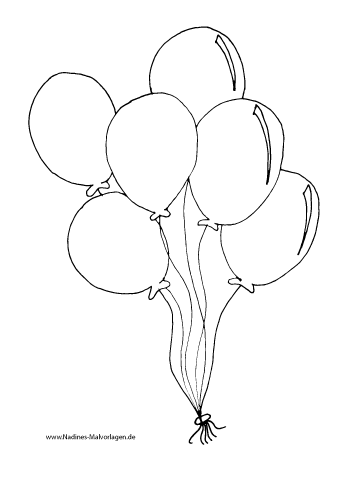 Ausmalbild Viele bunte Luftballons