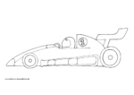 Ausmalbild Rennauto/Formel 1 Auto mit Rennfahrer