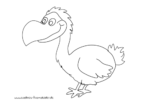 Ausmalbild Lächelnder Dodo Vogel