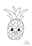 Ausmalbild Ananas mit Gesicht