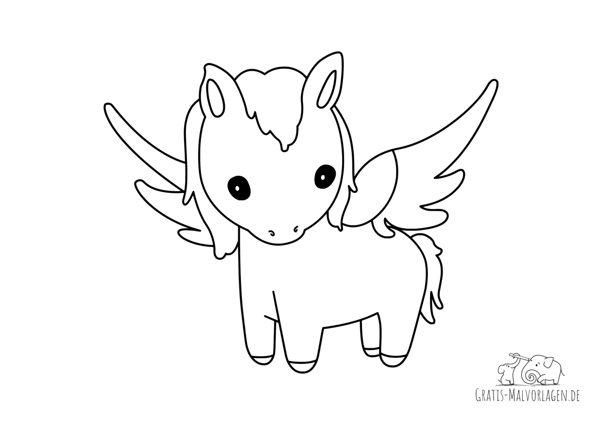 Ausmalbild Baby Pegasus