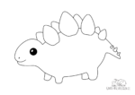 Ausmalbild Baby Stegosaurus