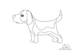 Ausmalbild Beagle Hund
