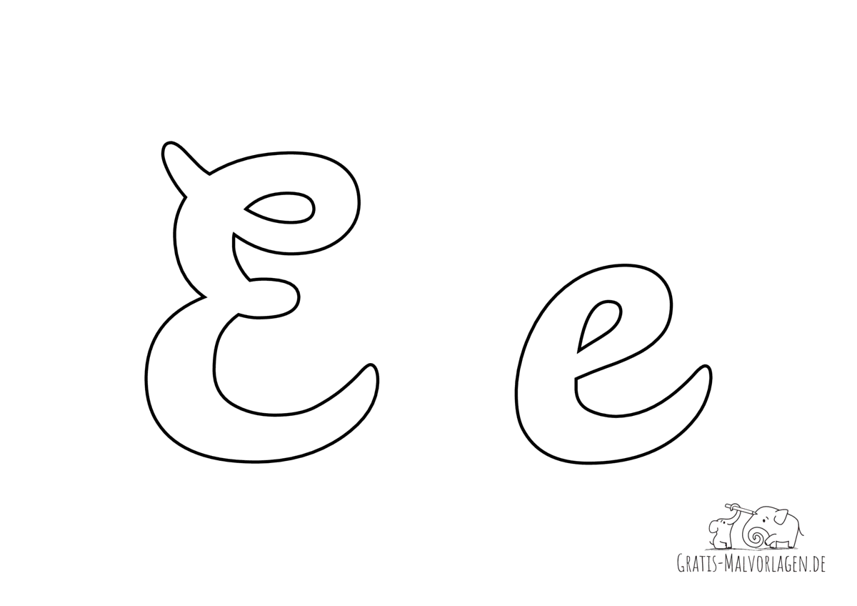Ausmalbild Buchstabe großes und kleines E