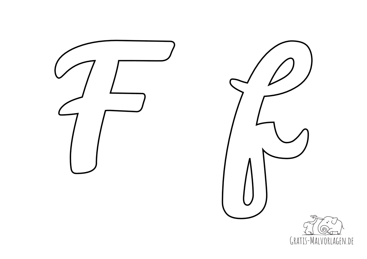 Ausmalbild Buchstabe großes und kleines F