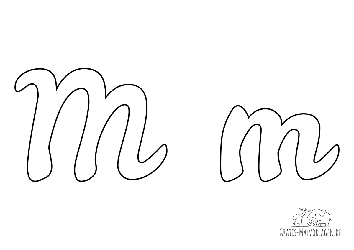 Ausmalbild Buchstabe großes und kleines M