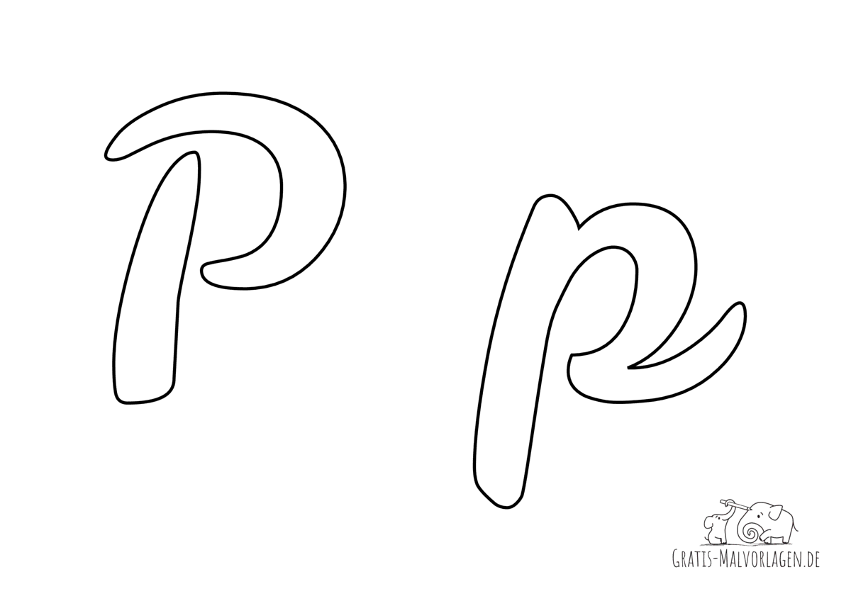Ausmalbild Buchstabe großes und kleines P