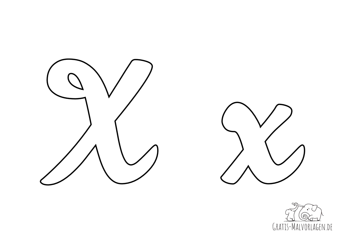 Ausmalbild Buchstabe großes und kleines X