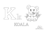 Ausmalbild Buchstabe K steht für Koala (Englisch)