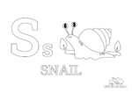 Ausmalbild Buchstabe S steht für Snail (Englisch)