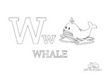 Ausmalbild Buchstabe W steht für Whale (Englisch)