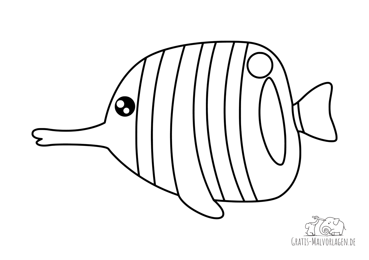 Ausmalbild Falterfisch