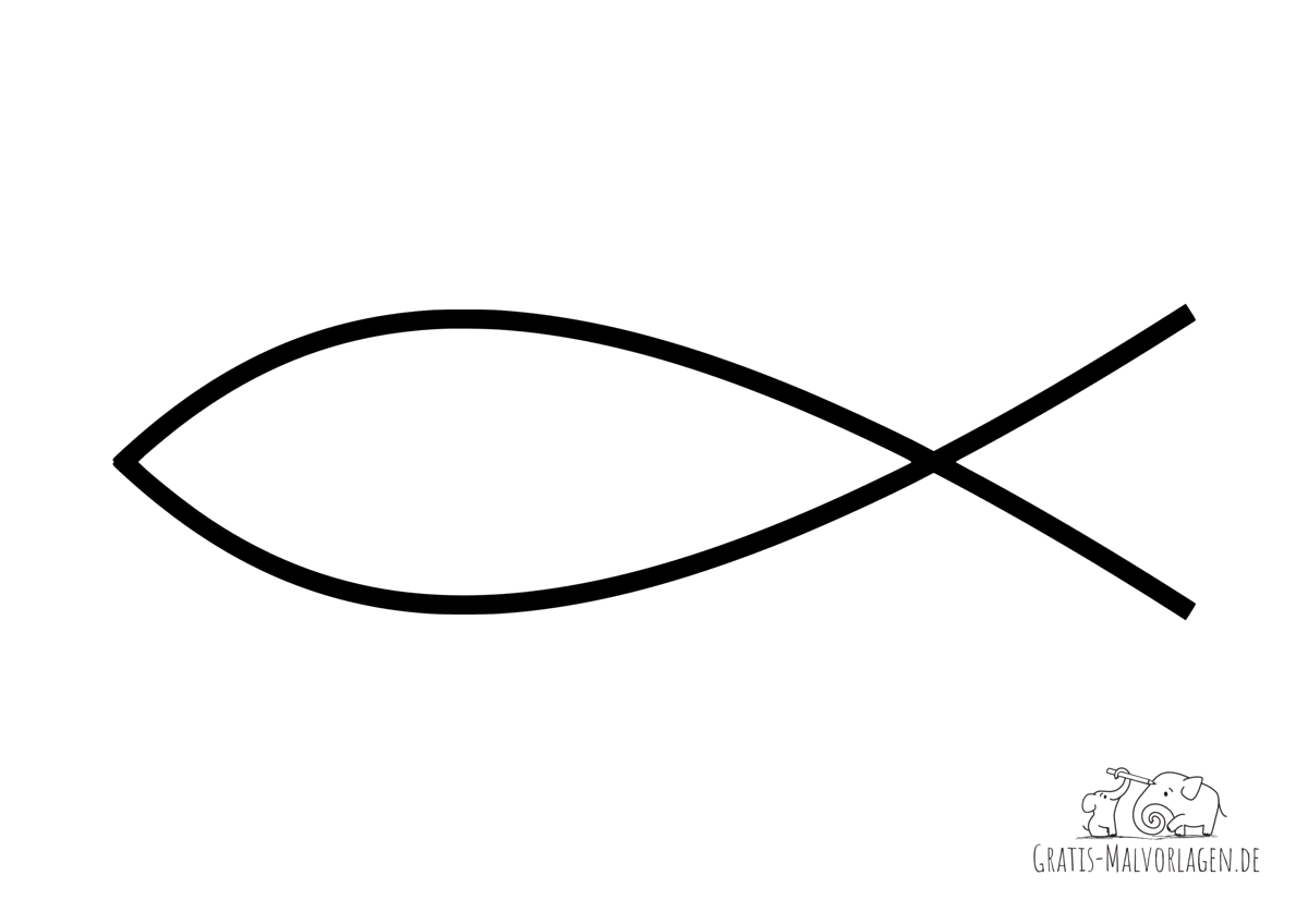 Ausmalbild Fisch Symbol