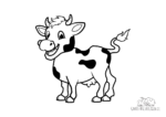 Ausmalbild Fröhliche Kuh
