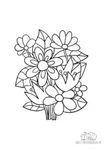 Ausmalbild Frühlingsblumenstrauß