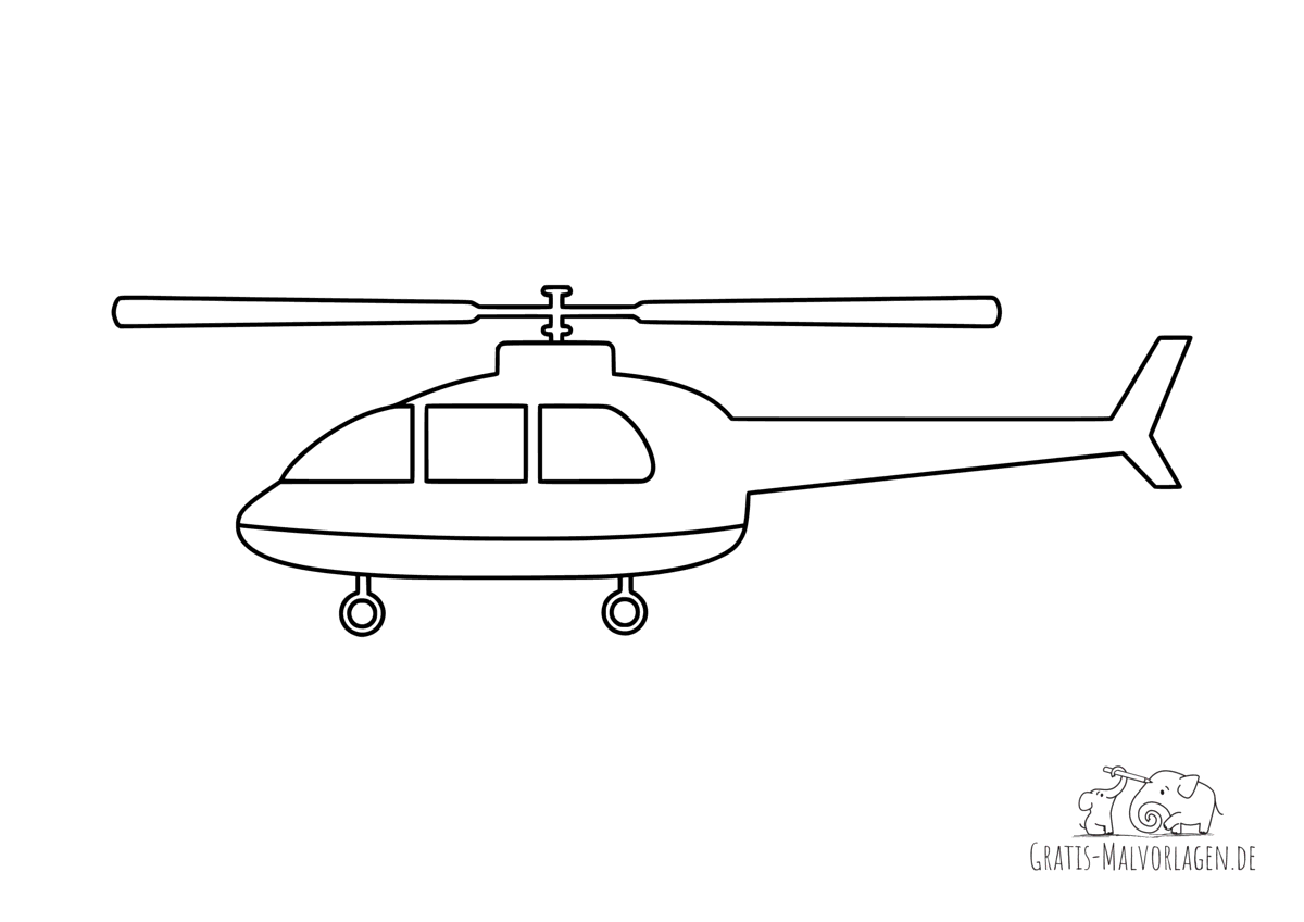 Ausmalbild Hubschrauber