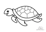 Ausmalbild Lächelnde Schildkröte