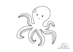 Ausmalbild Lächelnder Oktopus