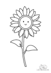Ausmalbild Lächelnder Sonnenblume