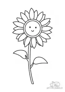 Ausmalbild Lächelnder Sonnenblume