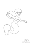 Ausmalbild Meerjungfrau mit einer Flosse
