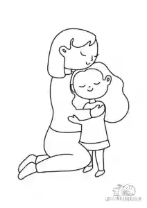 Ausmalbild Mutter und Tochter