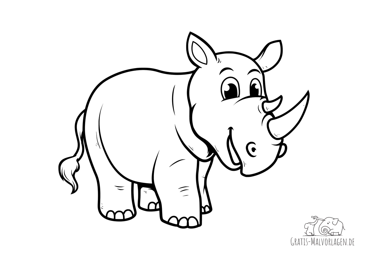 Ausmalbild Rhino
