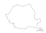 Ausmalbild Rumänien Umriss Ländergrenze