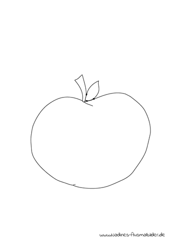 Ausmalbild Saftiger Apfel