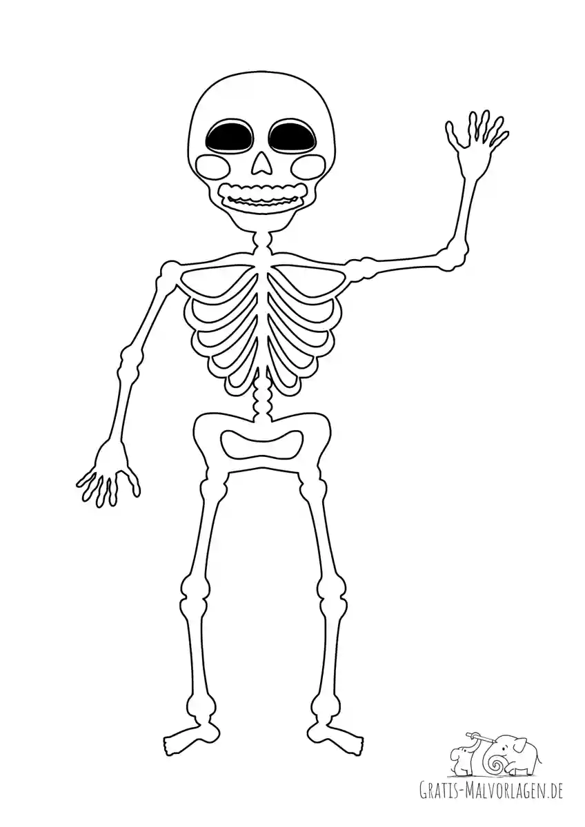 Ausmalbild Skelett