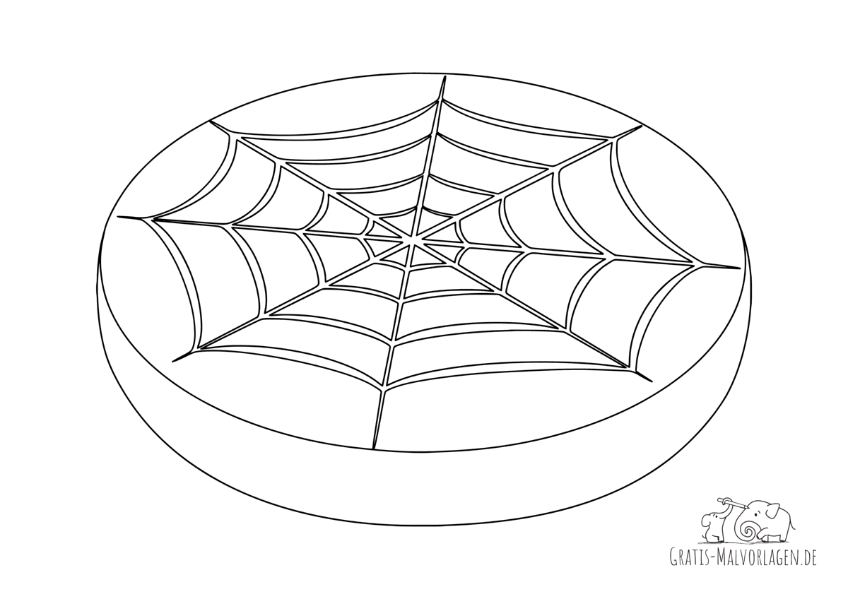 Ausmalbild Spinnennetz-Bonbon