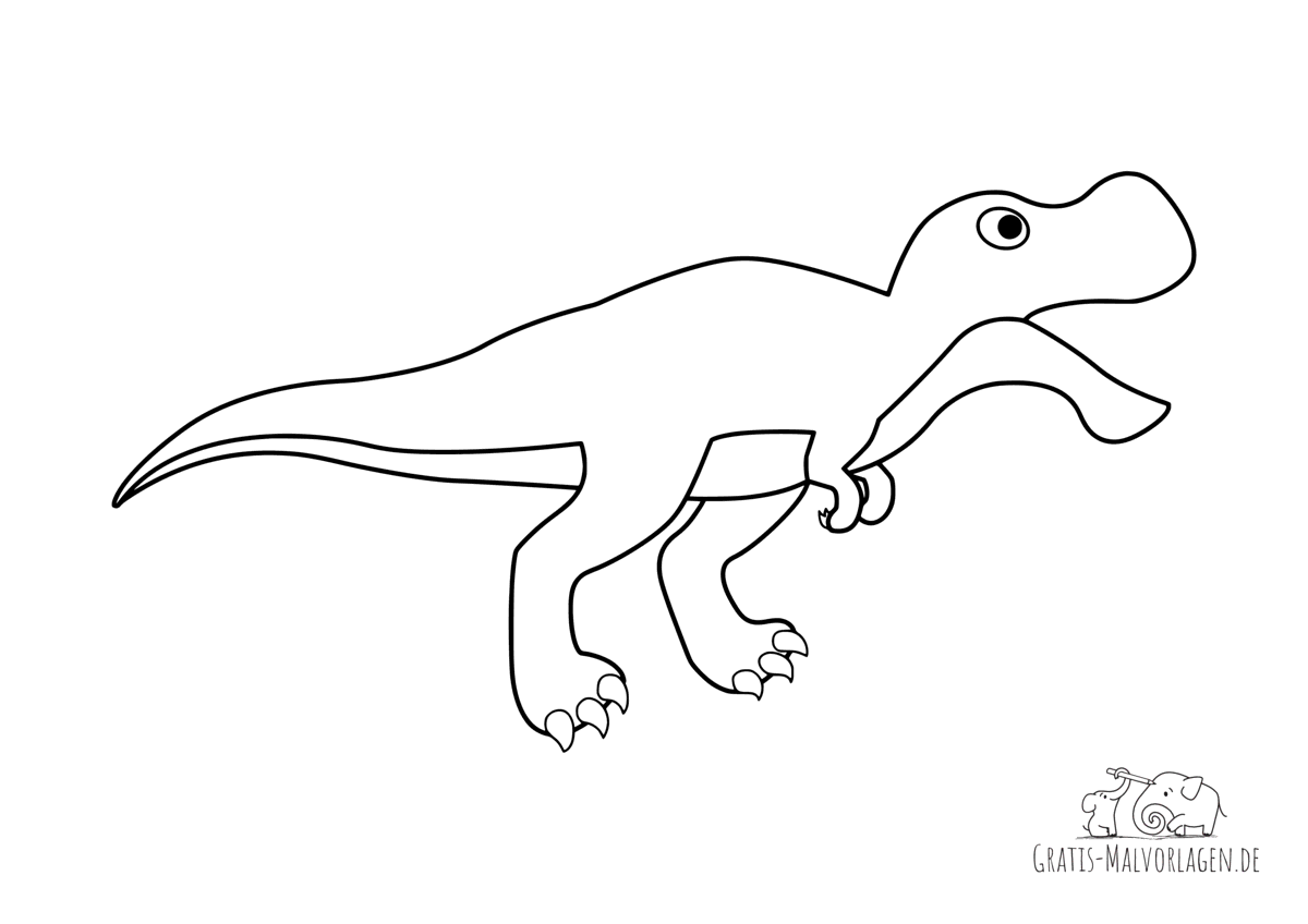 Ausmalbild T-Rex Dinosaurier