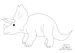 Ausmalbild Triceratops - Dreihorn