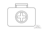 Ausmalbild Verbandkasten - Erste-Hilfe-Koffer