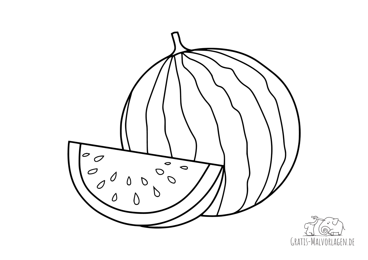 Ausmalbild Wassermelone