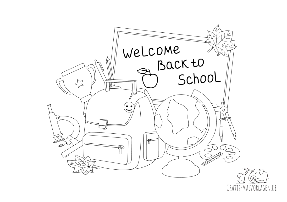 Ausmalbild Welcome Back to School