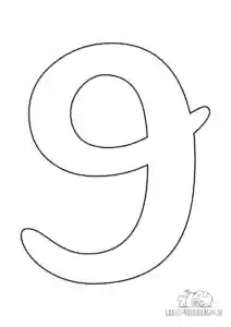Ausmalbild Zahl 9