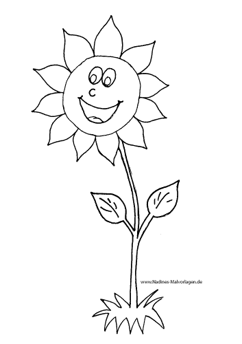 sonnenblume mit gesicht ausmalbild  malvorlage comics